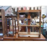 SET OF OPEN BOOKSHELVES AND STICK STAND