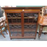 MAHOGANY GLAZED TWO DOOR DISPLAY CABINET