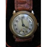 ART DECO STYLE YELLOW METAL WRISTWATCH