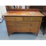 EDWARDIAN MAHOGANY INLAID WASH STAND (AT FAULT)