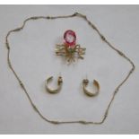 9ct GOLD PEARL SET NECKLACE,
