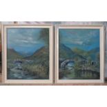 OCTAVIA THOMSON, PAIR OF FRAMED OIL ON BOARDS DEPICTING COUNTRY RIVER SCENES, DATED 1975,