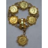BRACELET CONTAINING SIX 1918 GOLD SOVEREIGNS
