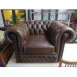 20th CENTURY BUTTON BACK CHESTERFIELD STYLE ARMCHAIR