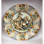 A Italian Majolica classical design dish, Dia. 32cm.