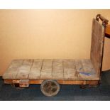 An antique Slingsby station porters baggage trolley, W. 63cm, L. 120cm.
