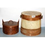 Two interesting Eastern wooden boxes, largest H. 25cm.