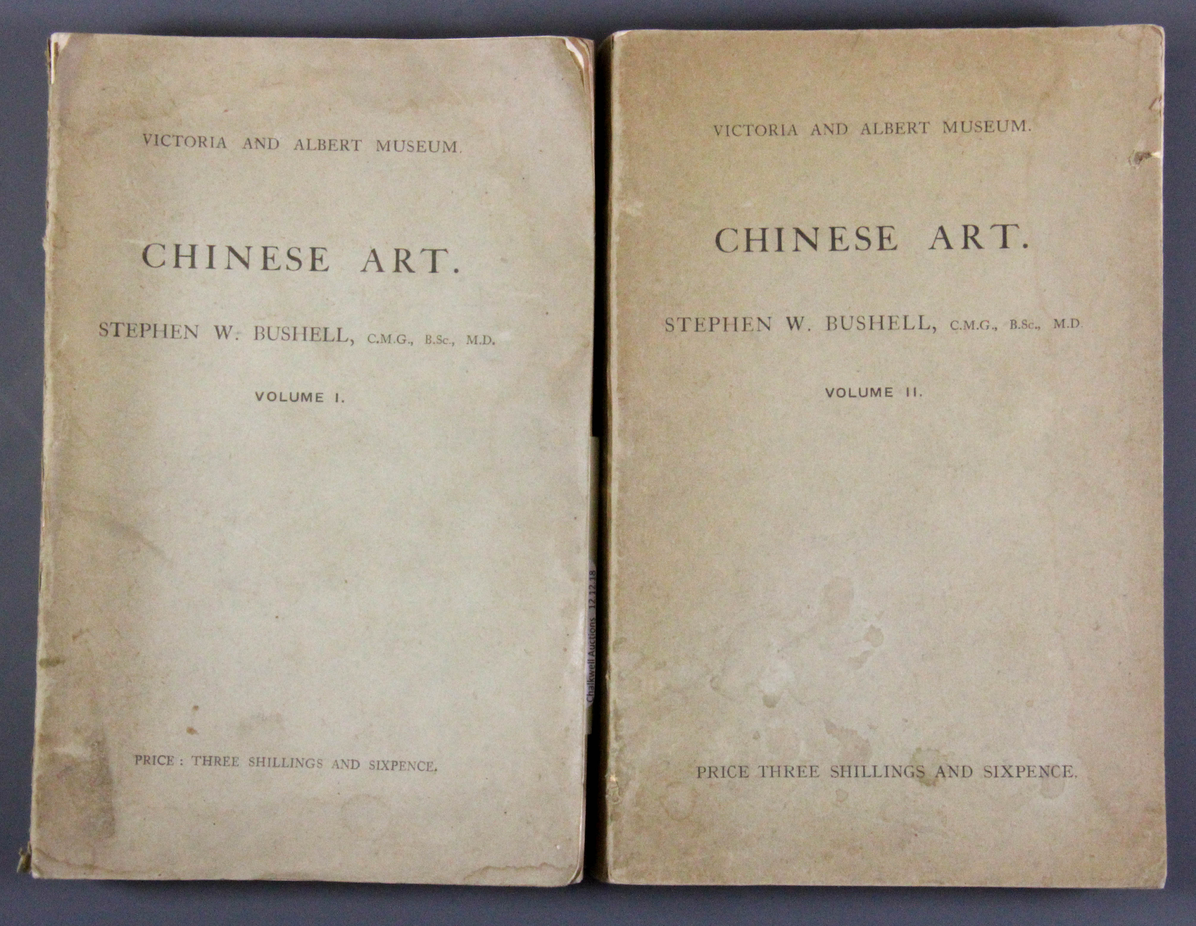 Two volumes of "Chinese Art" by Stephen W. Bushell, published by the Victoria and Albert Museum in