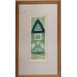 Brenda Hartill, 'Variations VIII Pyramid', framed limited edition lithograph 43/100, framed size. 67