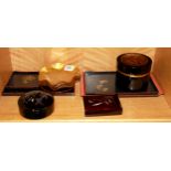 A collection of Japanese lacquer and other items.