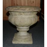 A vintage concrete garden urn, H. 42cm