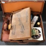 A vintage case and a quantity of gentlemens and other items.