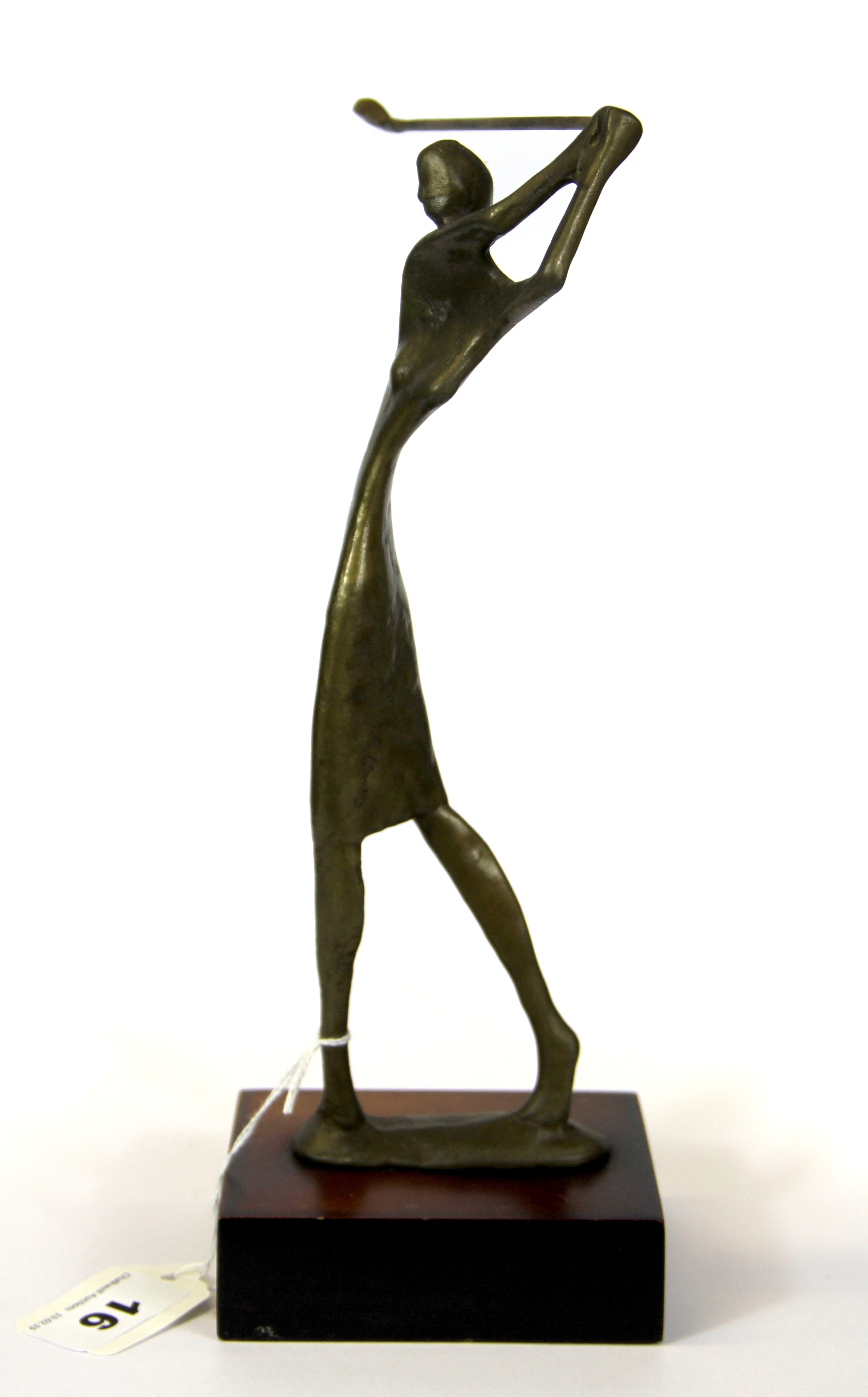 A contemporary Bronzart sculpture of a female golfer on a composition base, H. 28cm. - Image 2 of 3