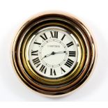 A Must de Cartier three ring travel clock, Dia. 7cms.