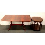 A Regency style mahogany veneered coffee table together with a hexagonal side table, L. 102cm H.