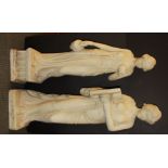 Two reconstituted marble classical garden figures, H. 80cm.