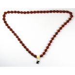 A single strand of Tibetan jasper prayer beads, bead size. 12mm.