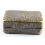A Chinese bronze/ brass ink box with engraved characters to lid, size. 8 x 5.5 x 3cm.