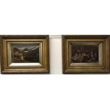 A pair of 19th Century gilt framed crystolians, framed size 45 x 36cm.