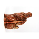 A superbly carved Chinese hardstone figure of a fisherman, H. 11.5cm.