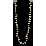 A mother of pearl and crystal necklace, L. 80cm.