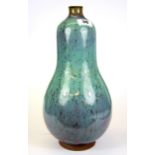 A Chinese 20th Century splash glazed pottery gourd vase, H. 35cm.
