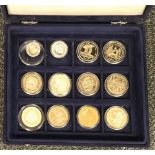 A case of mixed silver commemorative coins.