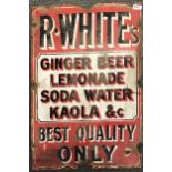 An original R. White's enamelled advertising sign, 51 x 76cm.