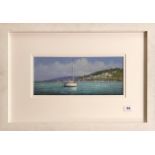 David Short (British b. 1940, Nottingham) framed oil on board coastal scene, framed size: 69 x
