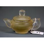 A Chinese carved rock crystal teapot, H. 8.5cm.