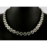 A 925 silver stone set necklace, L. 40cm.