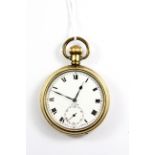 A gold plated gents pocket watch.