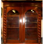 A Victorian mahogany bookcase top, W. 103cm H. 114cm.