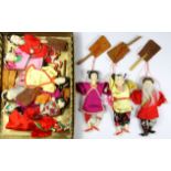 A group of mid 20th Century Chinese puppets of opera characters, H. 18cm.