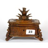A 19th Century carved satinwood trinket box, W. 16cm H. 14cm.