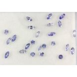 A large quantity of round and marquise shaped tanzanite's.