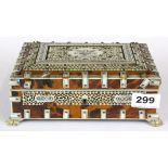 A 19th Century Anglo-Indian ivory and tortoise shell decorated box, 21 x 16 x 8cm.