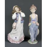 Two Lladro figures, H. 25cm, (with boxes).