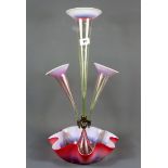 A 19th Century opaline glass epergne, A/F to dish, H. 53cm.