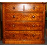 A Victorian pine chest of drawers, W. 104cm H. 102cm.