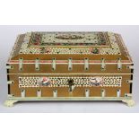 A 19th Century Anglo-Indian ivory decorated box, 22 x 17 x 9.5cm.