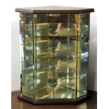 A glazed display cabinet ideal for miniatures, H. 49cm.