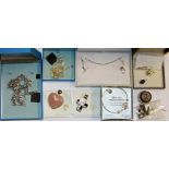 A group of mixed silver jewellery and a further silver item.