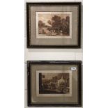 A pair of early 19th Century sepia engravings by C.Turner after drawings by J.M.W.Turner, dated