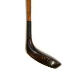 A rare 19th Century 'Sunday stick' with golf club handle, makers stamp F.Rayner L. 91cm.