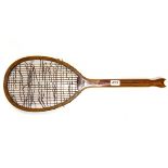 An early 'Wasp' fish tail tennis racket.