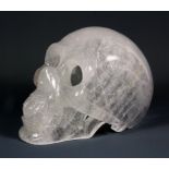A superb large carved rock crystal skull, L. 21cm H. 13cm.
