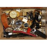 A box of mixed watches.