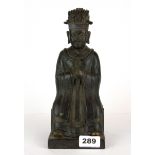 A 19th/ early 20th Century Chinese cold painted bronze figure, H. 25cm.