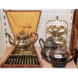 A quantity of silver plate and cutlery.